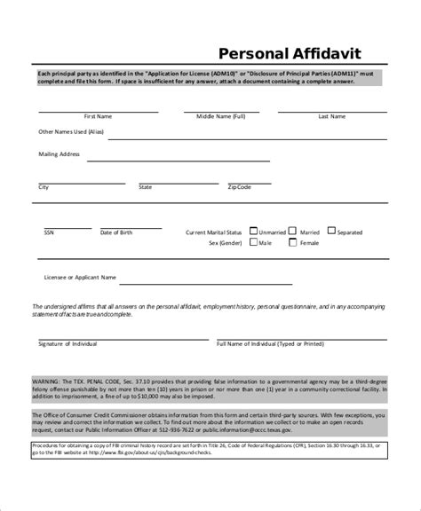 Free 35 Affidavit Samples In Ms Word Pdf