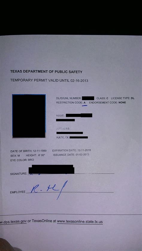 Editable Blank Texas Drivers License Template