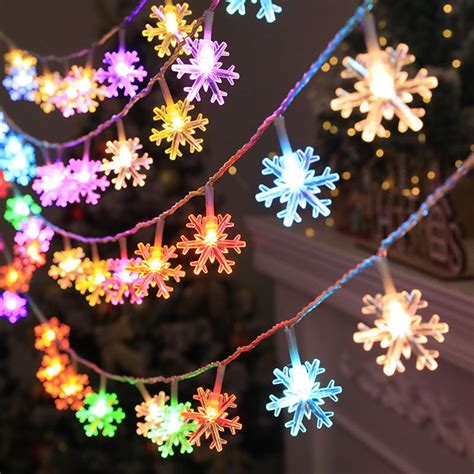 Rosnek Snowflake Christmas Fairy Lights Battery Operated Waterproof