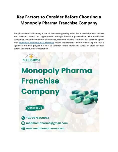 PPT Key Factors To Consider Before Choosing A Monopoly Pharma