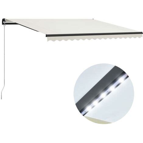 Toldo Retr Ctil Manual Con Led Crema X Cm