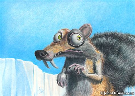 Scrat “Ice Age” Freehand Colored Pencil Drawing – The Artwork of John ...