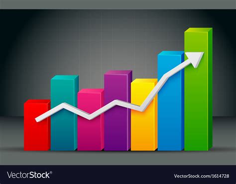 Colorful Bar Graph Royalty Free Vector Image Vectorstock