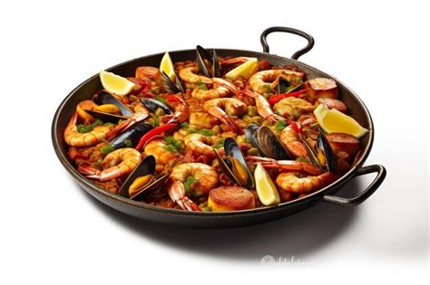 Premium Photo Paella Seafood Khas Spanyol Dalam Panci Tradisional