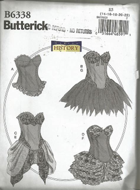 Making History Costume Pattern Butterick B Misses Costumes