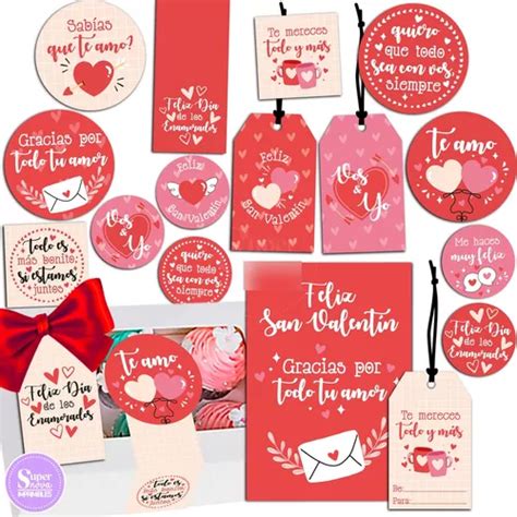 Kit Imprimible San Valentín Enamorados Tags Etiqueta Sticker en venta