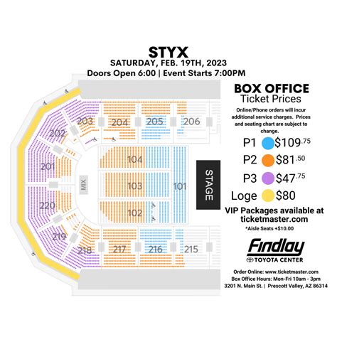 Seating Charts Findlay Toyota Center