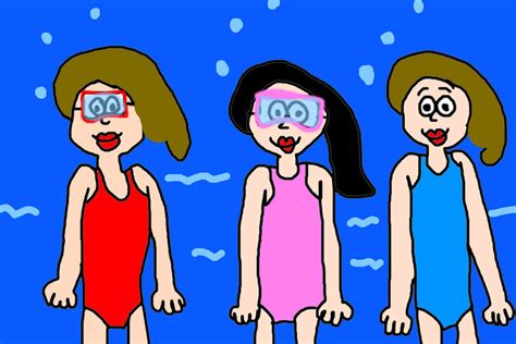 Zara Erika And Annabelle Dawson Swam Underwater By