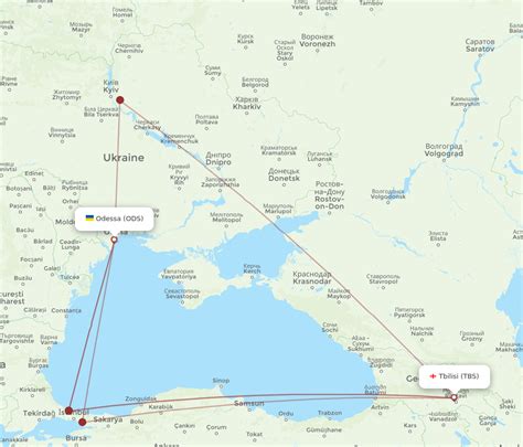 All Flight Routes From Odessa To Tbilisi Ods To Tbs Flight Routes