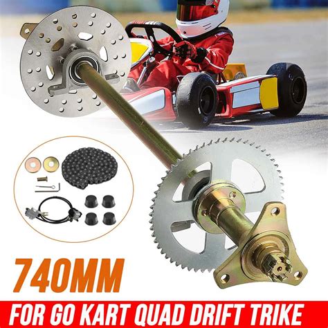 Mm Go Kart Rear Axle Shaft Assembly Wheel Brake Kit Master Hub Disc