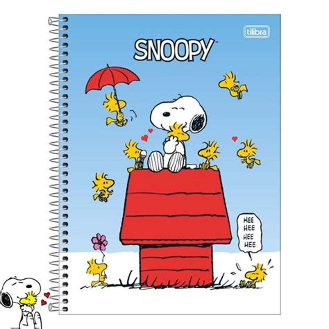 Material Escolar Do Snoopy - Caderno Espiral Grande Universitário Snoopy 1 Matéria 80 Folhas ...