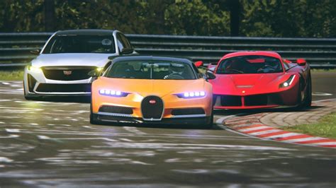 Bugatti Chiron Vs Tuned Cadillac Ct5 V Blackwing Vs Ferrari Laferrari