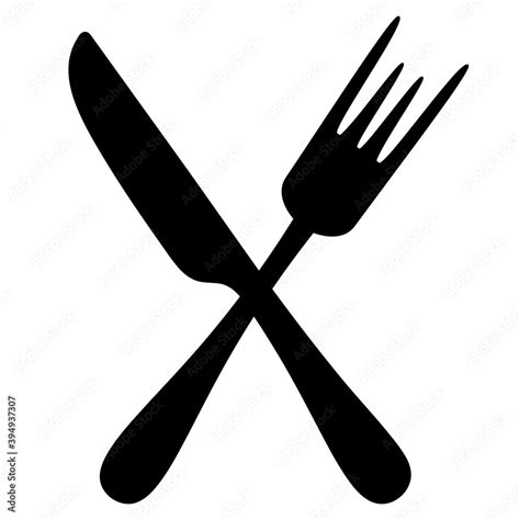 Cutlery Silhouette Knife And Fork Vector Set Of Illustrations