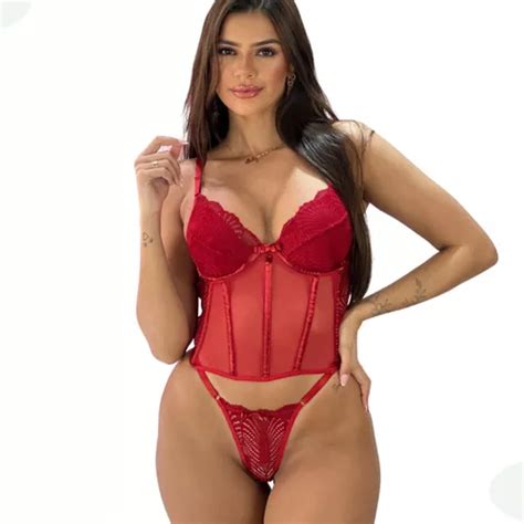 Lingerie Sensual Cropped Meia Taça Gringa Luxo Renda Tule MercadoLivre