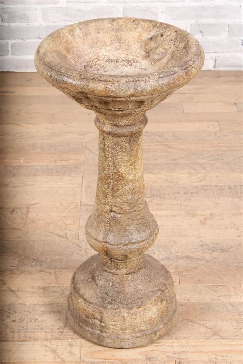 At Auction Cast Stone Bird Bath Romanesque