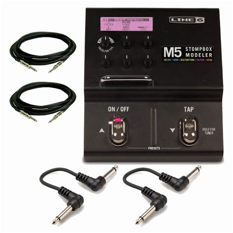 Line 6 M5 Stompbox Modeler Digital Effects Pedal w/ Patch Cables & 1/4 ...