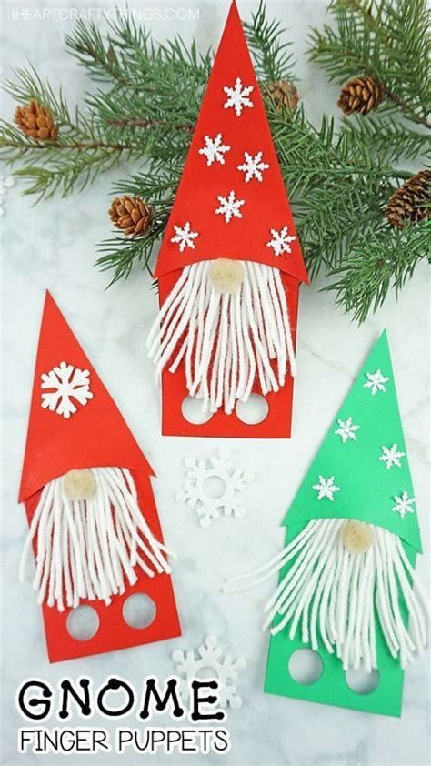 Use Our Free Template To Make These Adorable Gnome Craft Finger Puppets