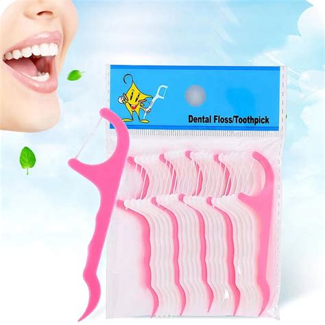 Precious Pcs Pack Dental Floss Pick Tooth Care Thread Peeling Stick