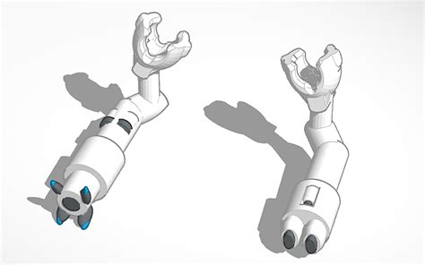 3D design For prawn suit propulsion and torpedo arm - Tinkercad