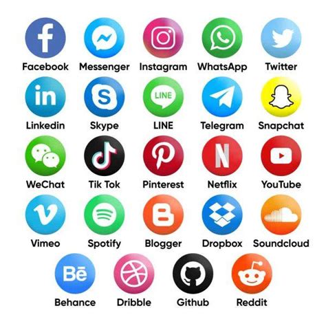 Social Media Icon Set Free Vectors Psd And Resources