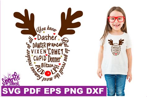 Reindeer Names Svg Dxf Pdf Eps Christmas Svg By Sparkle Vinyl Designs