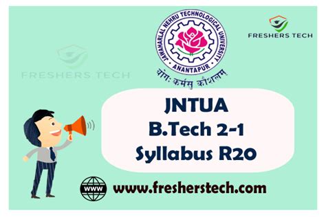 Jntua B Tech 2 1 Syllabus R20 And Course Structure