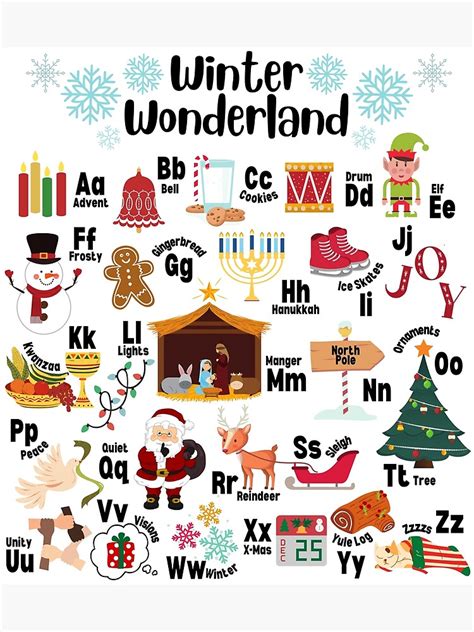 Winter Wonderland Winter Holiday Alphabet For Elementary Teachers