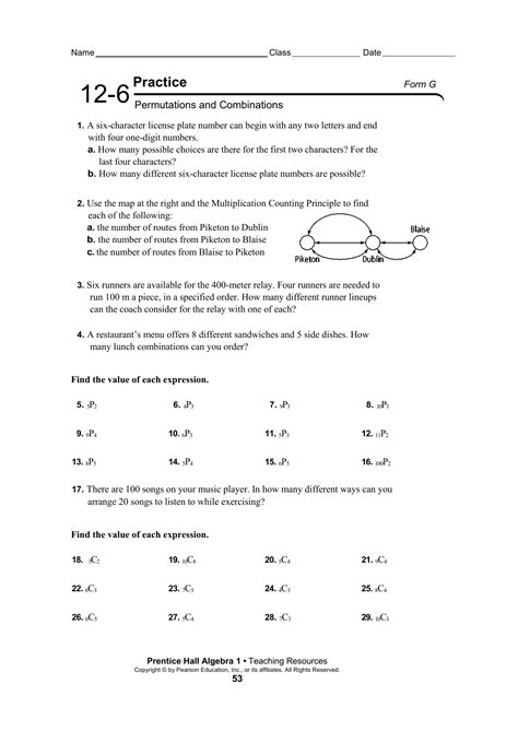 Combinations And Permutations Worksheet