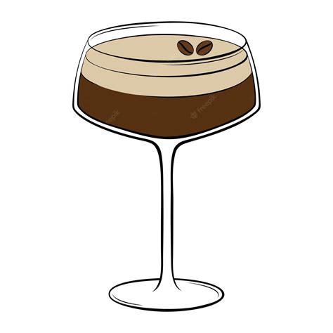 Premium Vector Espresso Martini Cocktail With Coffee Beans Garnish