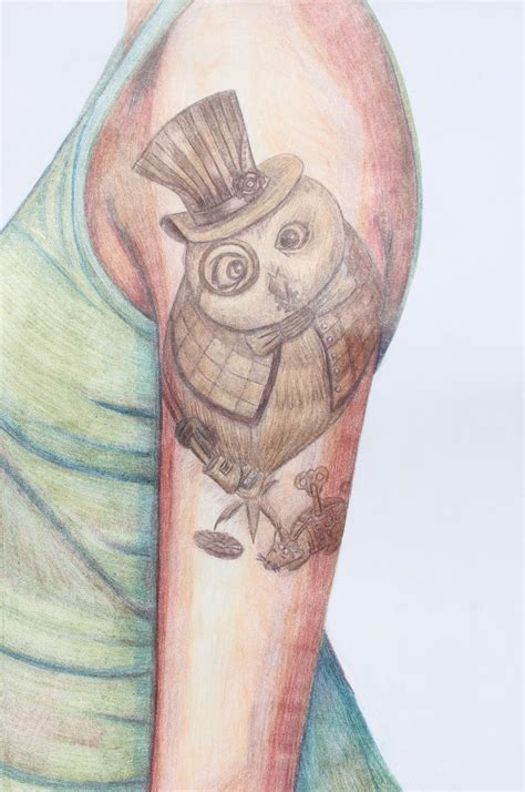 Steampunk Owl Tattoo Design by Marriene on DeviantArt