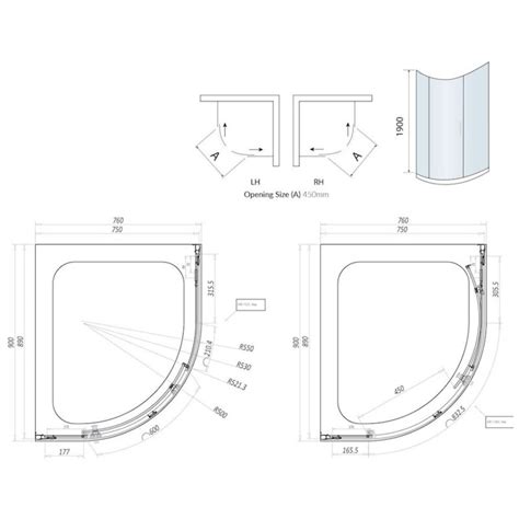 Scudo X Mm Offset Single Door Quadrant Shower Enclosure