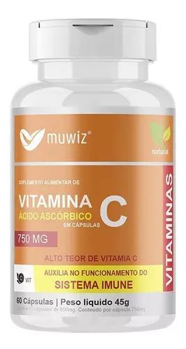 Suplemento en cápsula Muwiz Vitamina C Ácido Ascórbico 60 Cápsulas