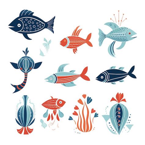 Premium Vector Set Of Fish Icons