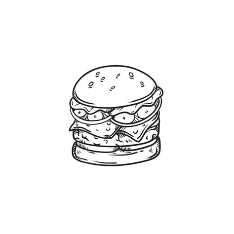 Premium Vector Burger Hand Drawn Vector Illustration