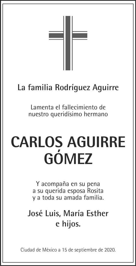 Don Carlos Aguirre Gómez Caballero Obituario Esquela