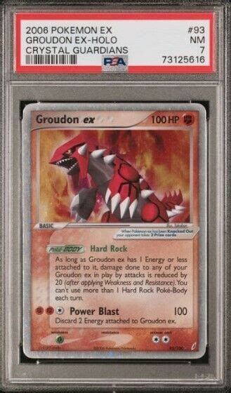 Pokemon Card PSA 7 NM Groudon Crystal Guardians EX Holo 2006 Ultra Rare