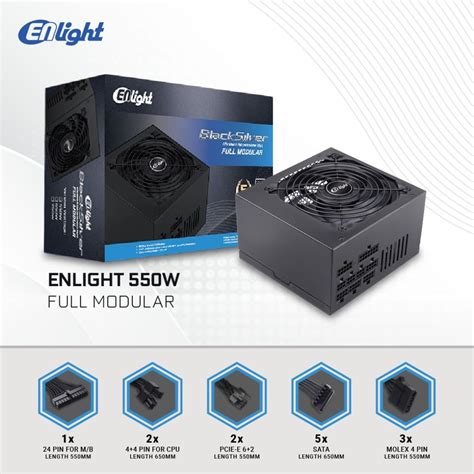 Jual Enlight Psu Watt Plus Bronze Full Modular Black Edition