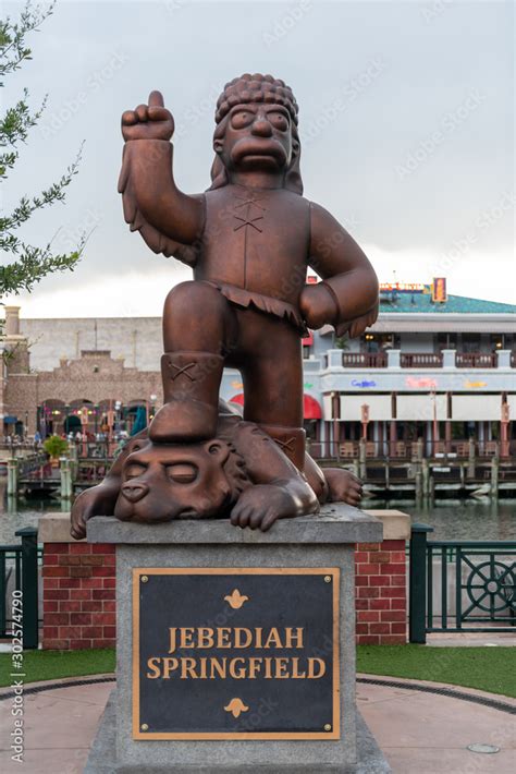 Jebediah Springfield Statue At Universal Studios Florida Usa Stock