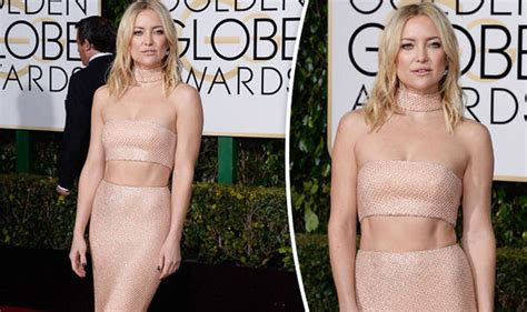 Golden Globes 2016 Kate Hudson Flaunts Washboard Abs And Cleavage Celebrity News Showbiz