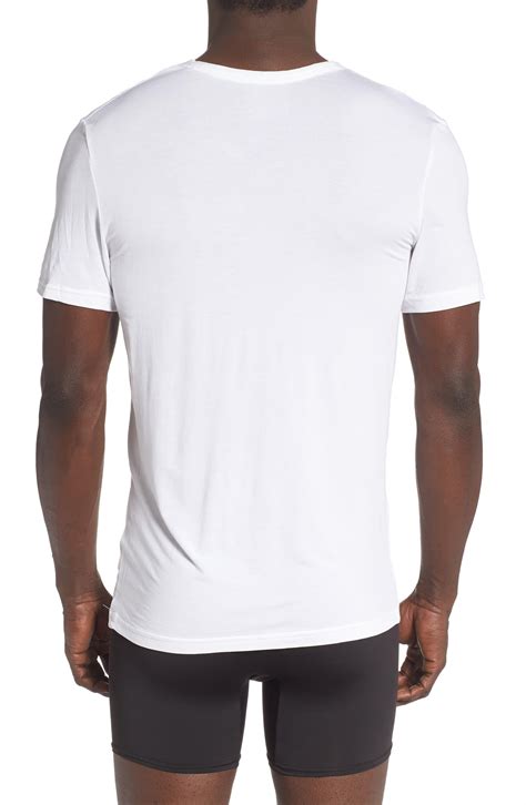 Calvin Klein Ultrasoft Stretch Modal V Neck T Shirt In White For Men