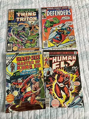 4 Bronze Age Marvel Comic Book Giant Sz Master Of Kung Fu 4 Human Fly