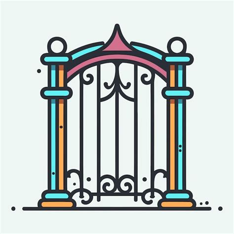 premium vector  drawing   gate   design