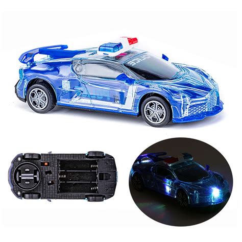qjuhung blue police car toy car  kids police car  led lights