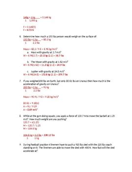 Simple Force Practice Problems By Schrim S Chem TPT