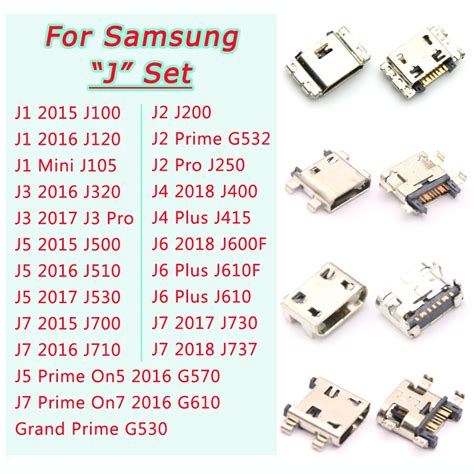 50pcs Micro Usb Jack Charging Socket Port Connector For Samsung Galaxy J1 J2 J3 J4 J5 J6 J7 2015