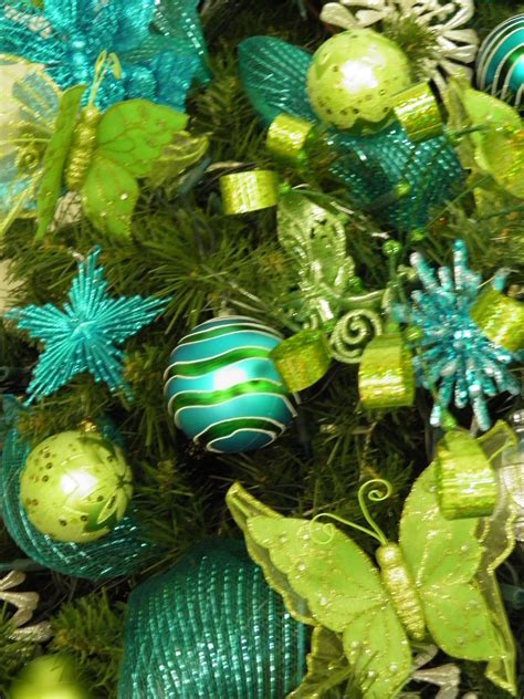 Turquoise And Lime Christmas Green Christmas Decorations Turquoise Christmas Green Christmas Tree