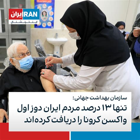 سازمان بهداشت جهانی تنها ۱۳ درصد مردم ایران دوز اول واکسن کرونا را