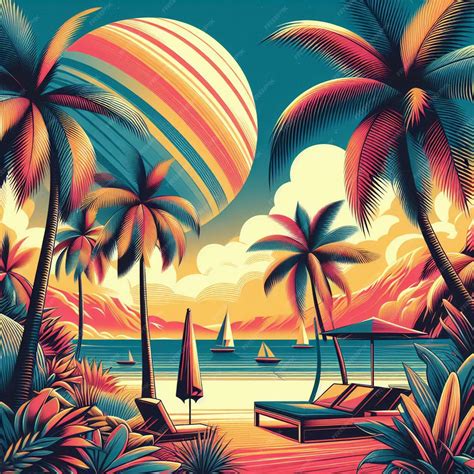 Premium Psd Hyperrealistic Vector Art Illustration Tropical Caribbean