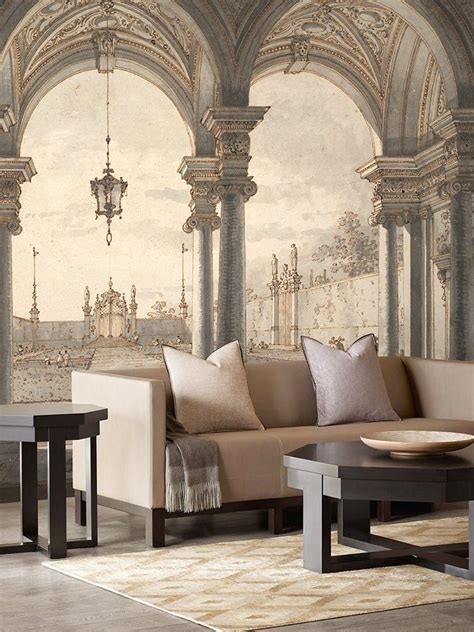 Baroque Colonnade - Medium | Wallpaper living room, Mural wallpaper ...