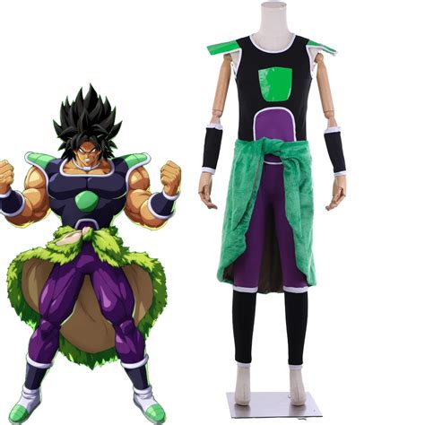 Anime Broly Cosplay Costume Adult Men S Top And Purple Pants Full Suit